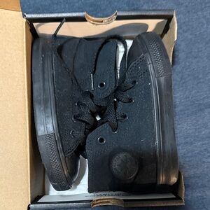 Converse Kids Black High Top Canvas Sneakers
